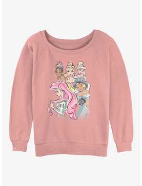 Disney The Princess and the Frog Watercolor Princesses Girls Slouchy Sweatshirt, , hi-res