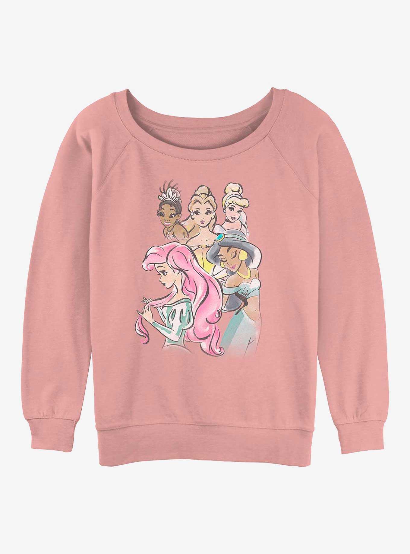Disney The Princess and the Frog Watercolor Princesses Girls Slouchy Sweatshirt, , hi-res