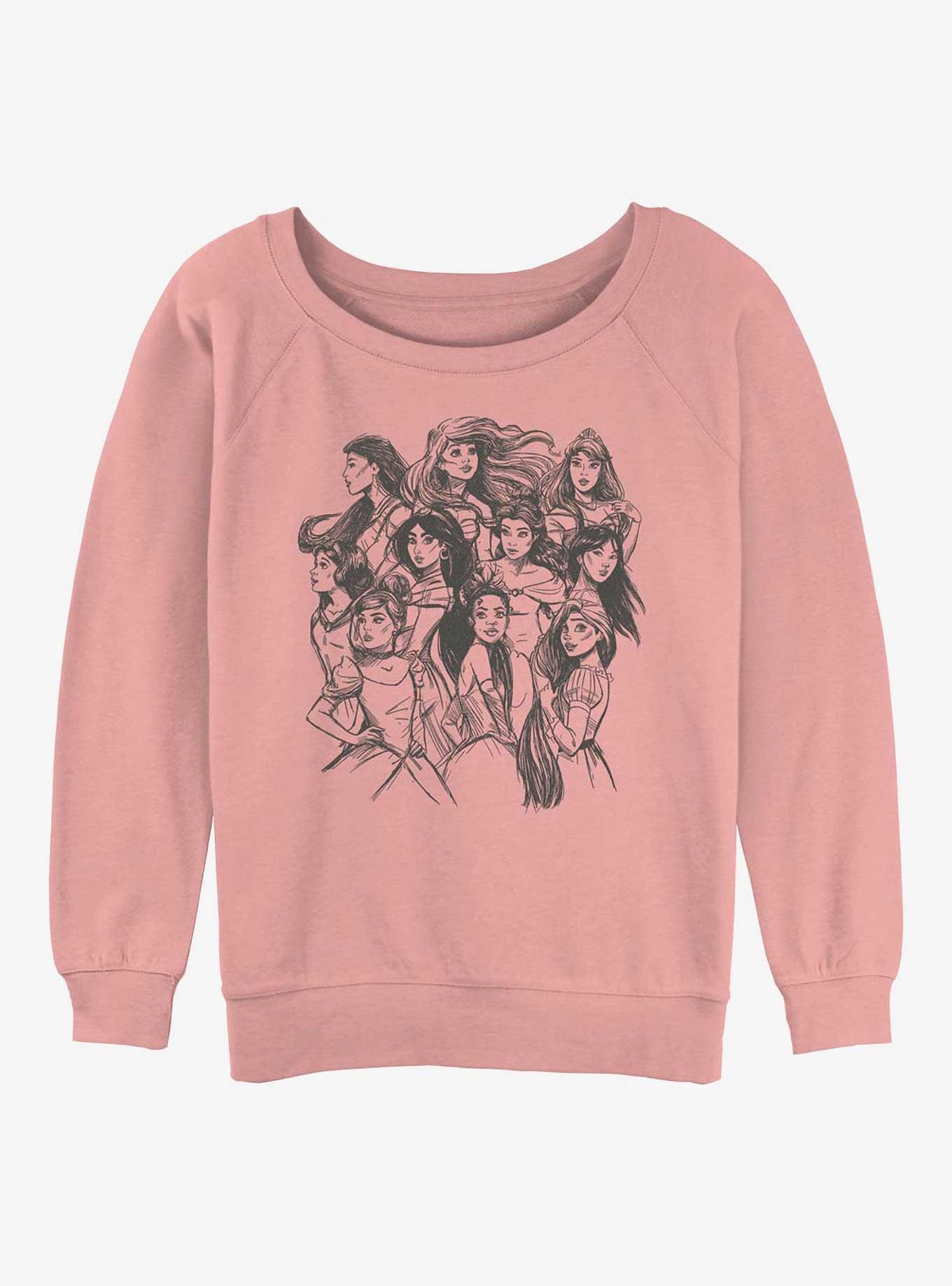 Disney Mulan Princess Sketch Girls Slouchy Sweatshirt, DESERTPNK, hi-res