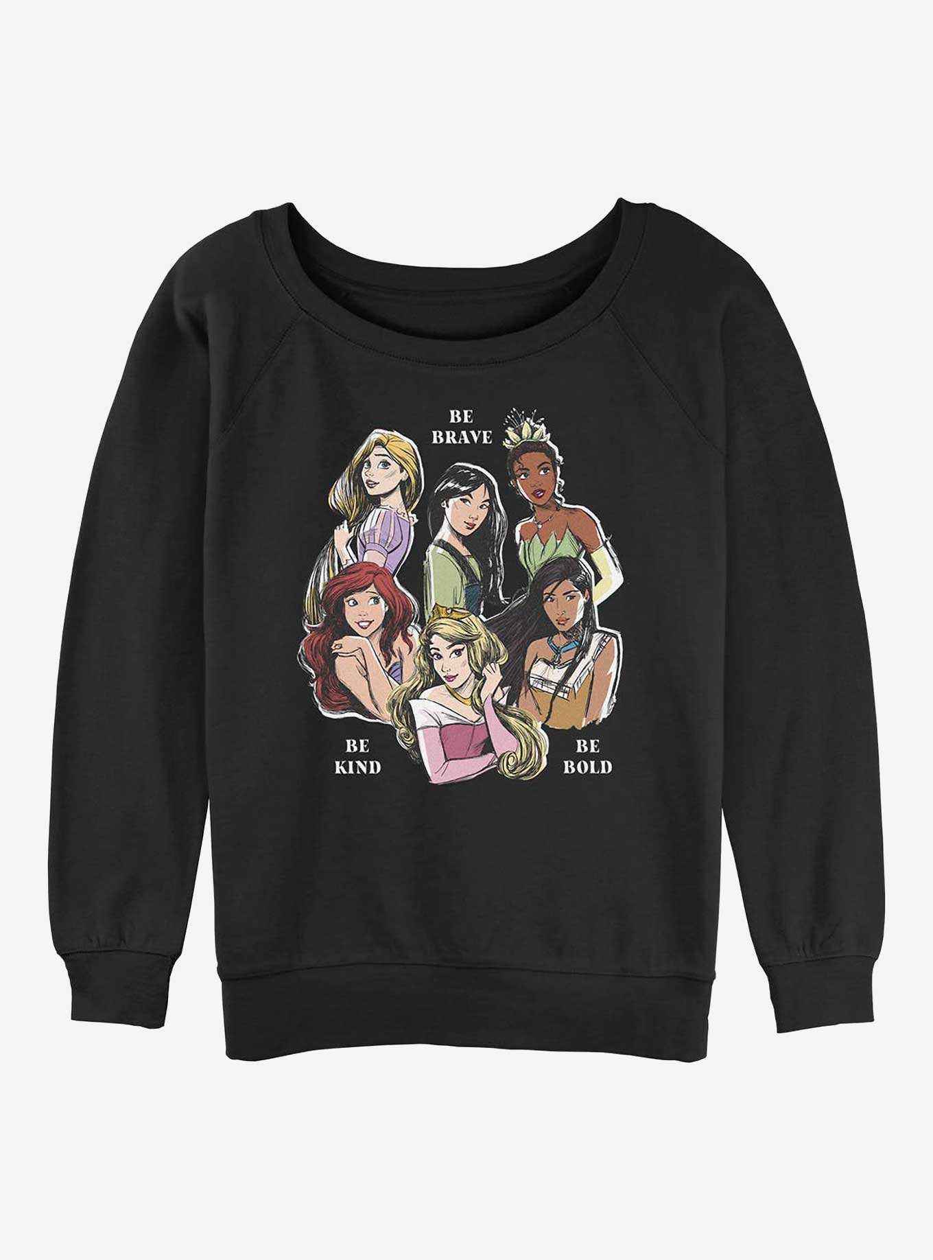 Disney Tangled Be Brave Kind Bold Girls Slouchy Sweatshirt, , hi-res