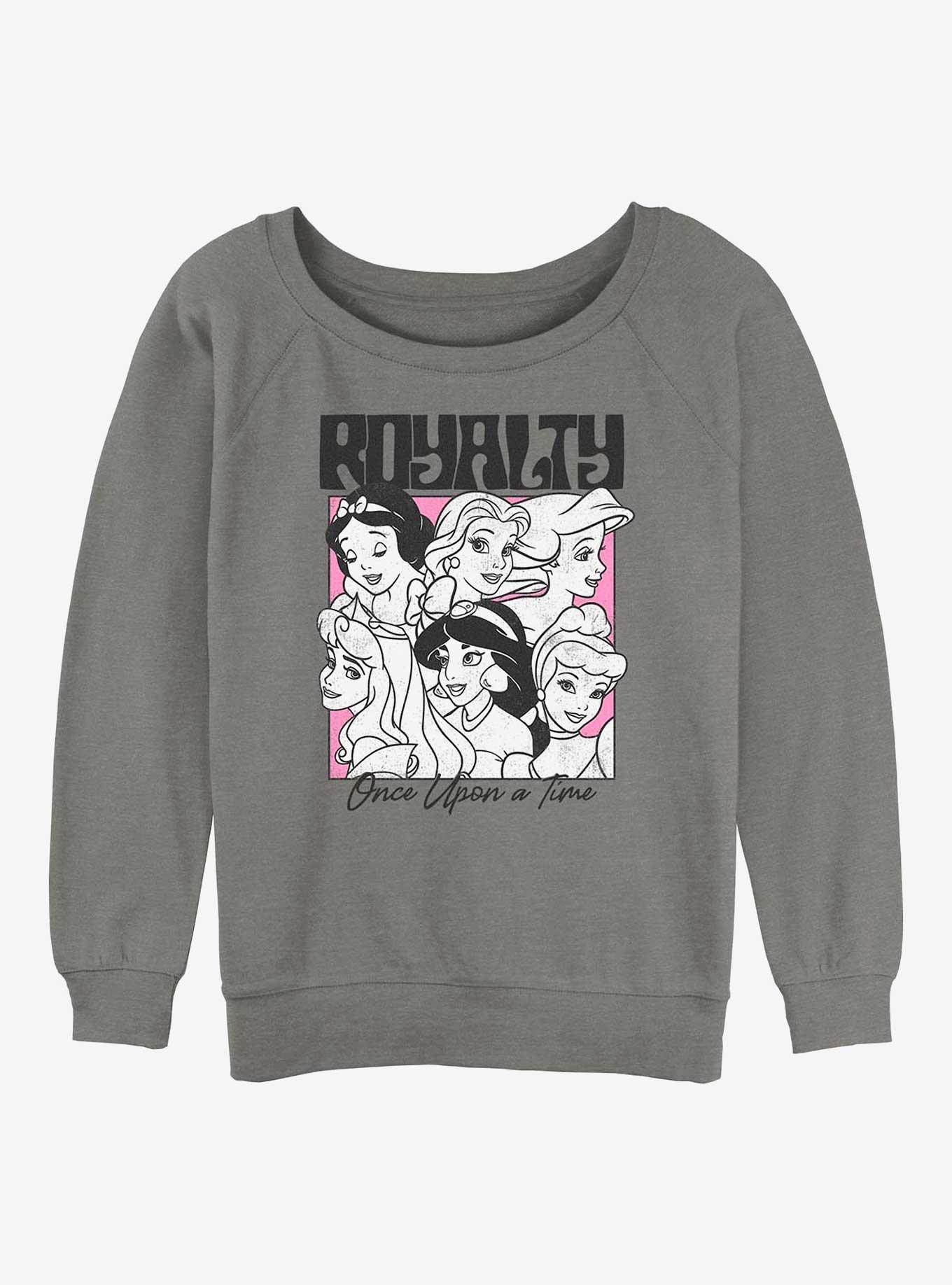 Disney Snow White and the Seven Dwarfs Royalty Girls Slouchy Sweatshirt, GRAY HTR, hi-res