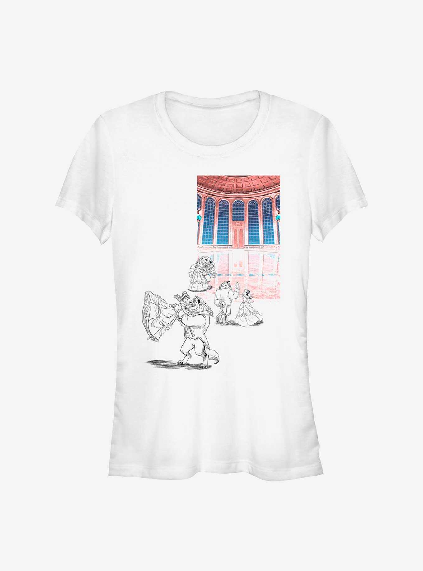 Disney Beauty and the Beast Ballroom Dance Sketch Girls T-Shirt, , hi-res
