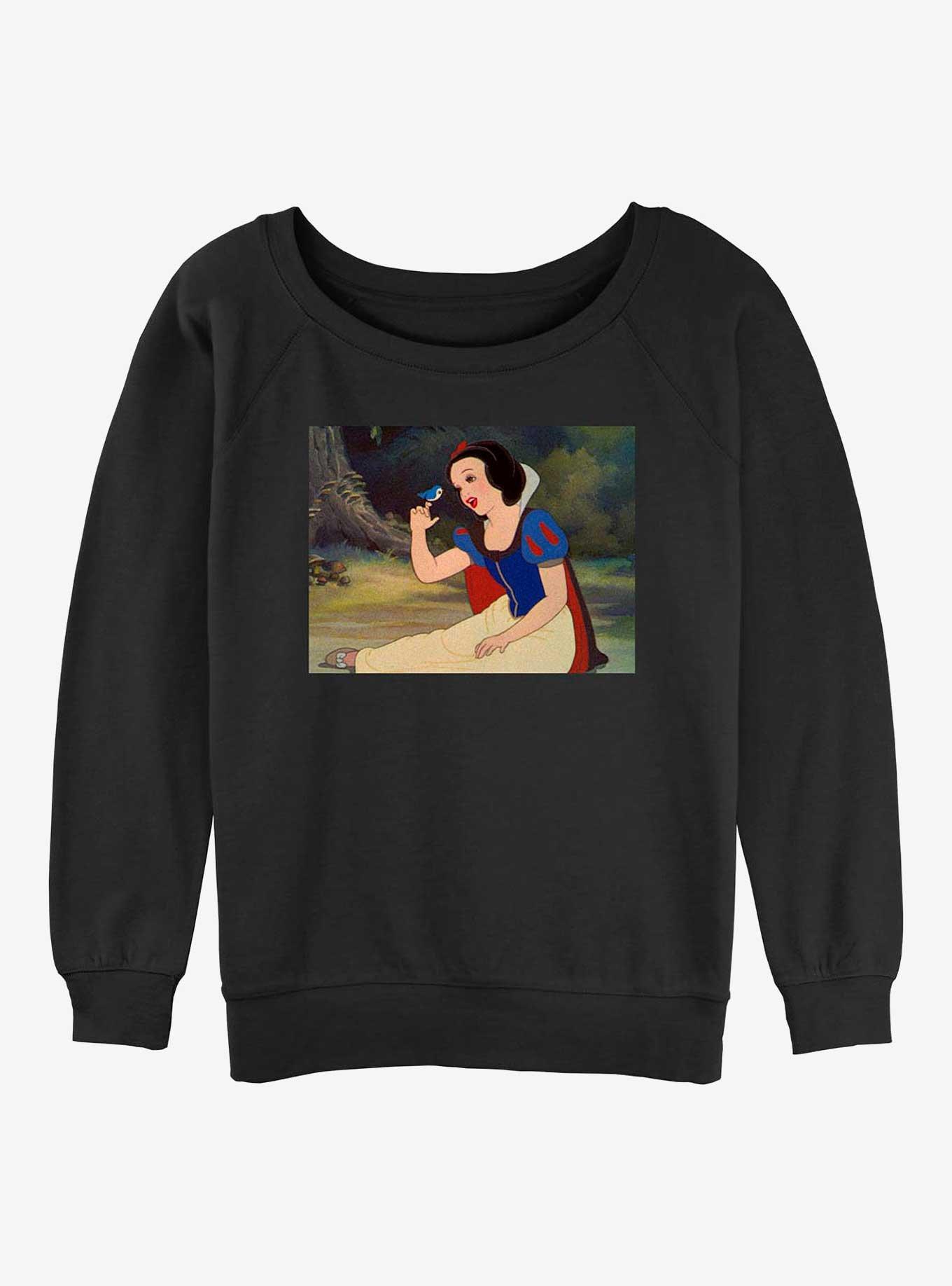 Disney Snow White and the Seven Dwarfs Forest Friend Girls Slouchy Sweatshirt, BLACK, hi-res