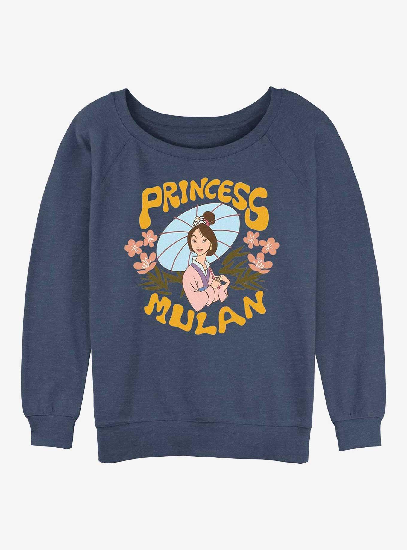 Disney Mulan Princess Mulan Girls Slouchy Sweatshirt, BLUEHTR, hi-res