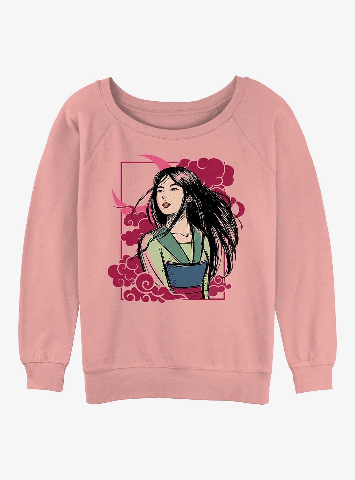 Disney Mulan Mulan Moon Girls Slouchy Sweatshirt, DESERTPNK, hi-res