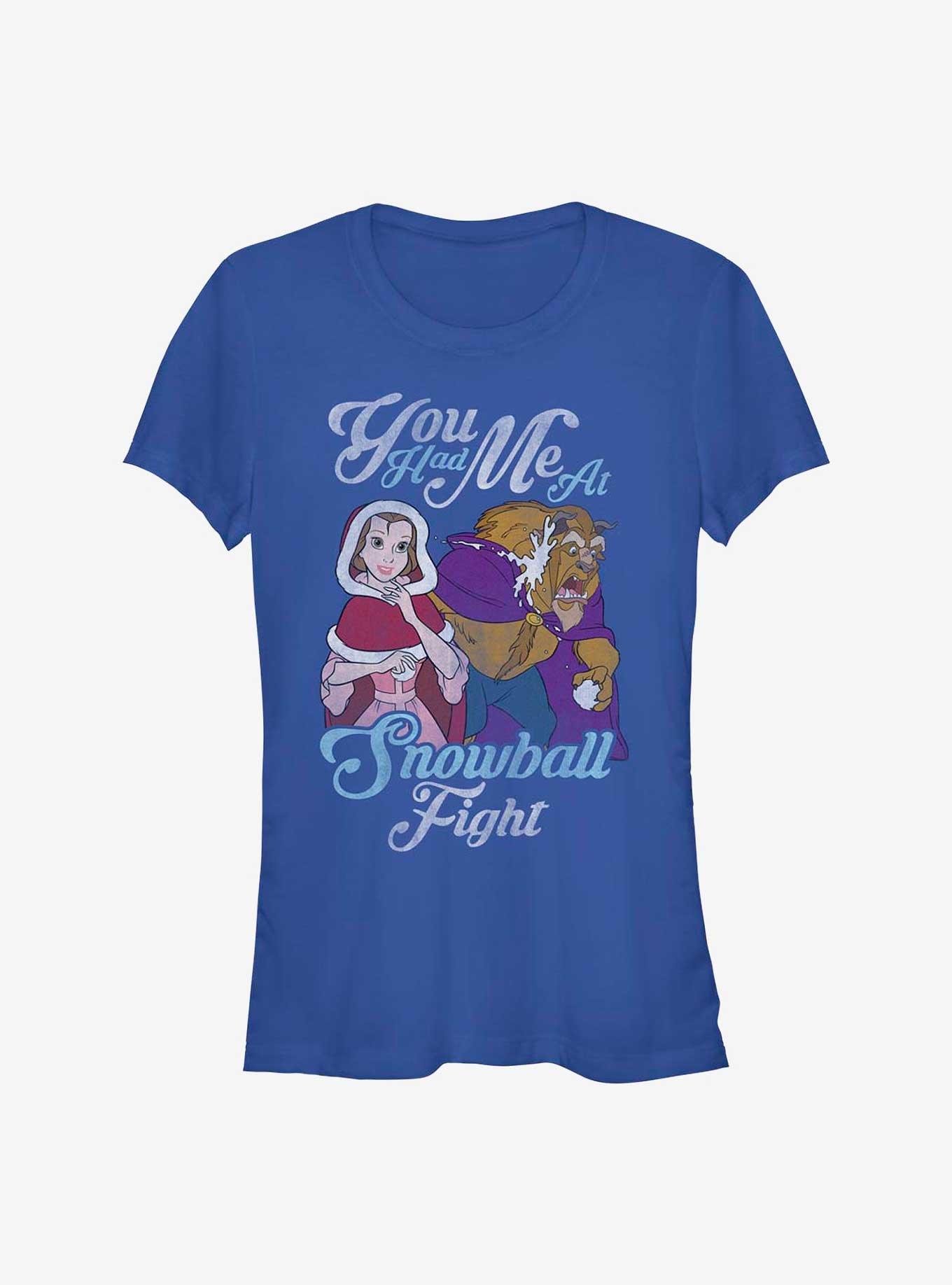 Disney Beauty and the Beast Snowball Fight Girls T-Shirt, ROYAL, hi-res