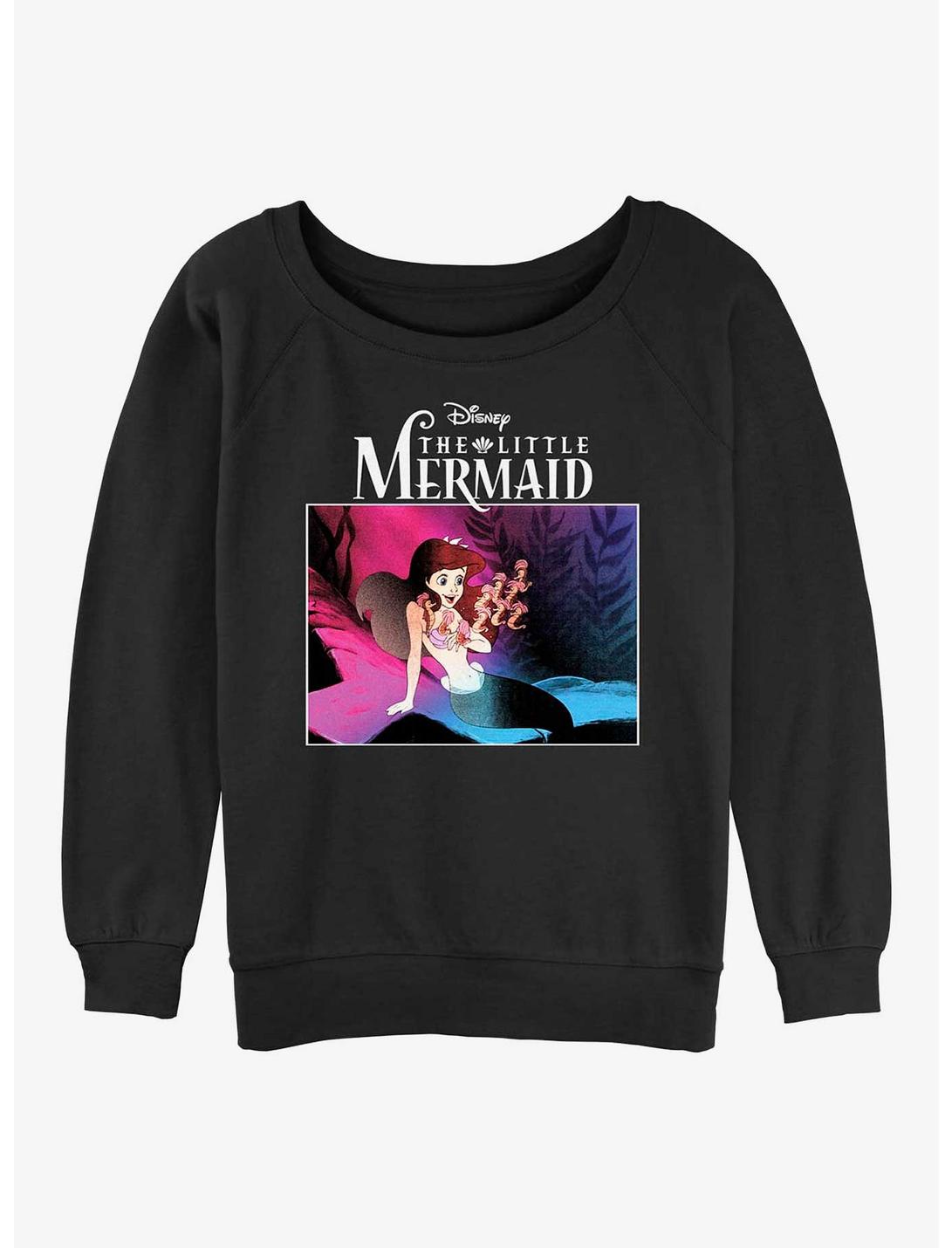 Disney The Little Mermaid New Wave Ariel Girls Slouchy Sweatshirt, BLACK, hi-res