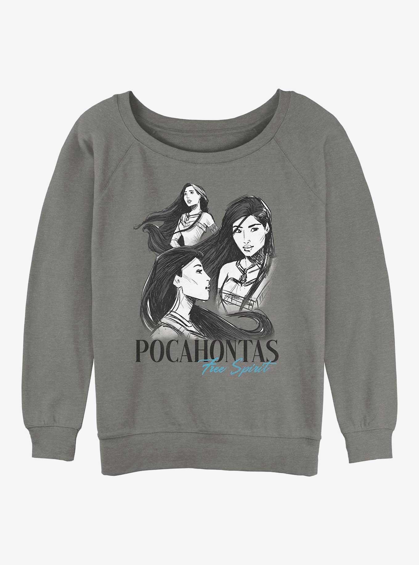 Disney Pocahontas Photo Collage Girls Slouchy Sweatshirt, GRAY HTR, hi-res