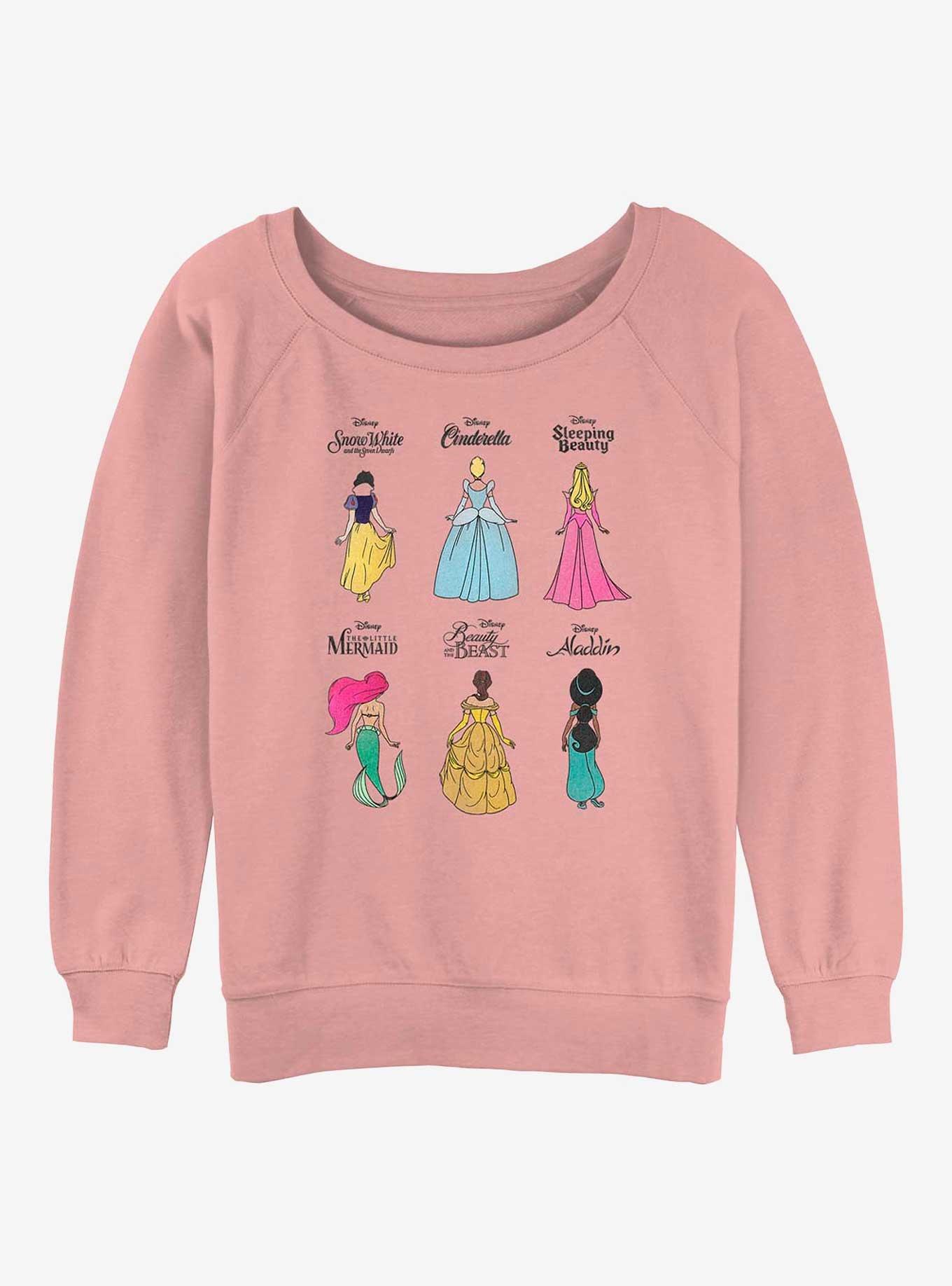 Disney Snow White and the Seven Dwarfs Princess Grid Girls Slouchy Sweatshirt, DESERTPNK, hi-res