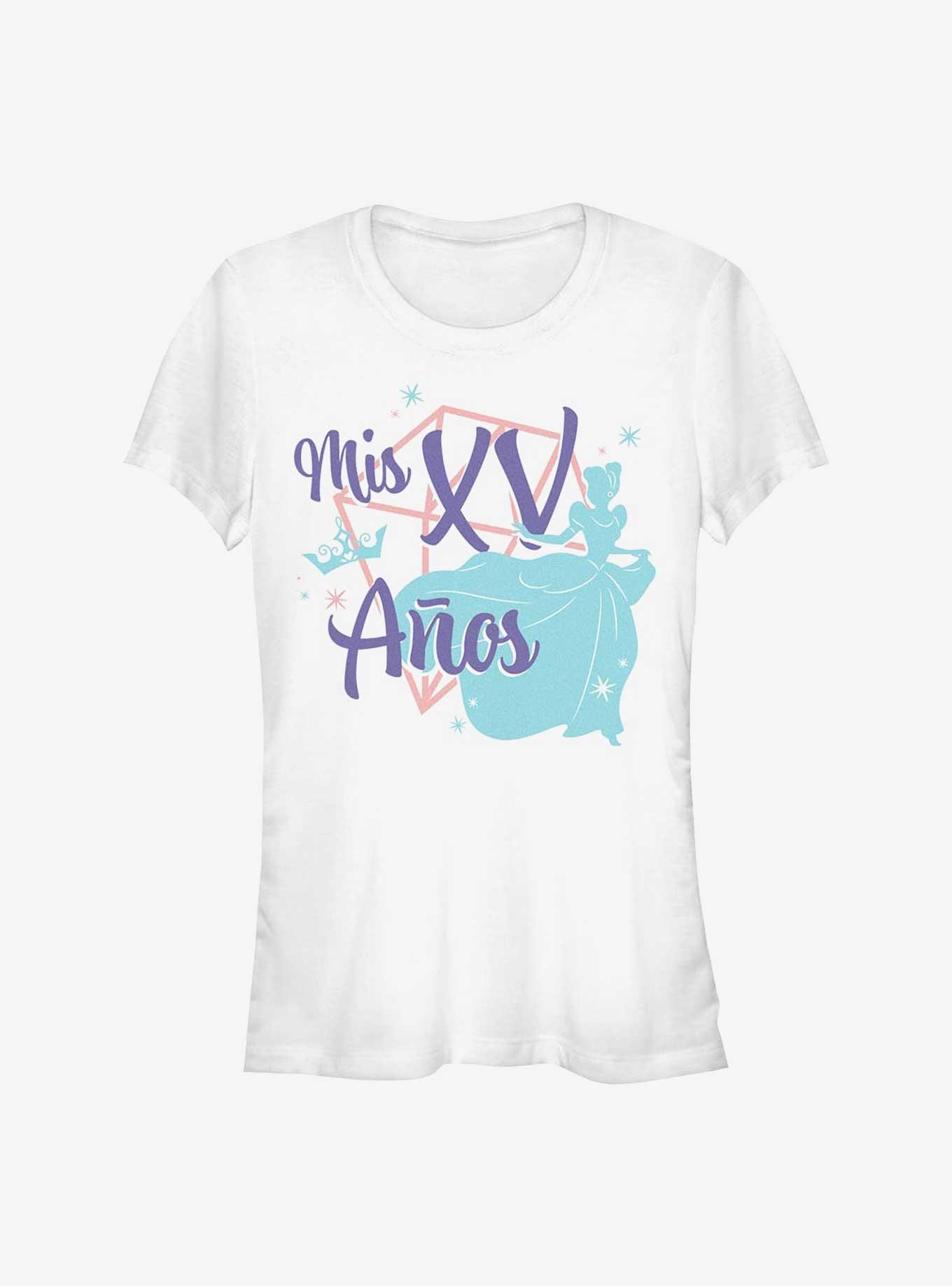 Disney Princess Cinderella My Fifteenth Birthday In Spanish Cinderella Girls T-Shirt, WHITE, hi-res