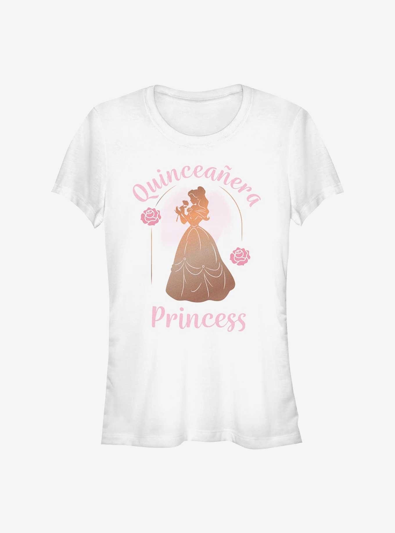 Disney Beauty and the Beast Birthday Quinceanera Princess Belle Girls T-Shirt, WHITE, hi-res