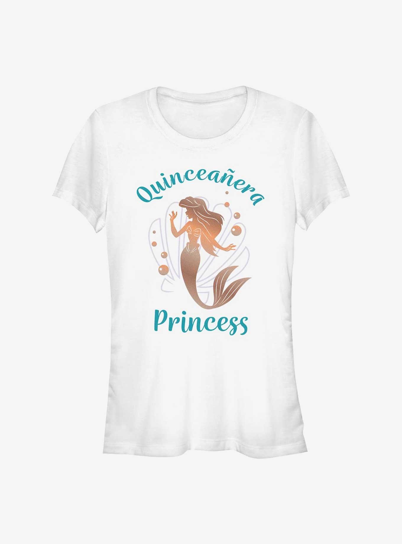 Disney The Little Mermaid Birthday Quinceanera Princess Ariel Girls T-Shirt, WHITE, hi-res