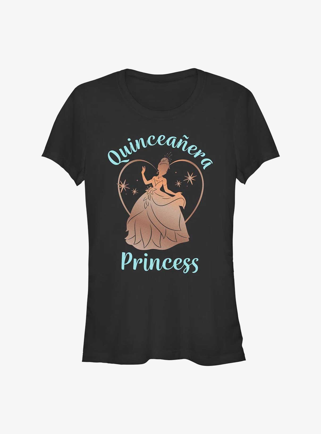 Disney The Princess and the Frog Birthday Quinceanera Princess Tiana Girls T-Shirt, BLACK, hi-res