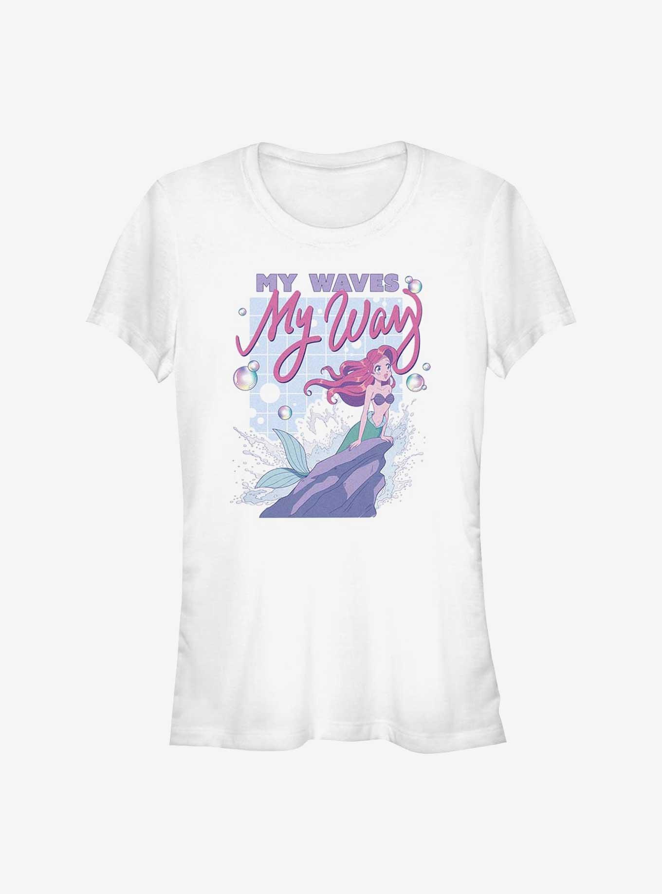 Disney The Little Mermaid My Waves My Way Girls T-Shirt, WHITE, hi-res