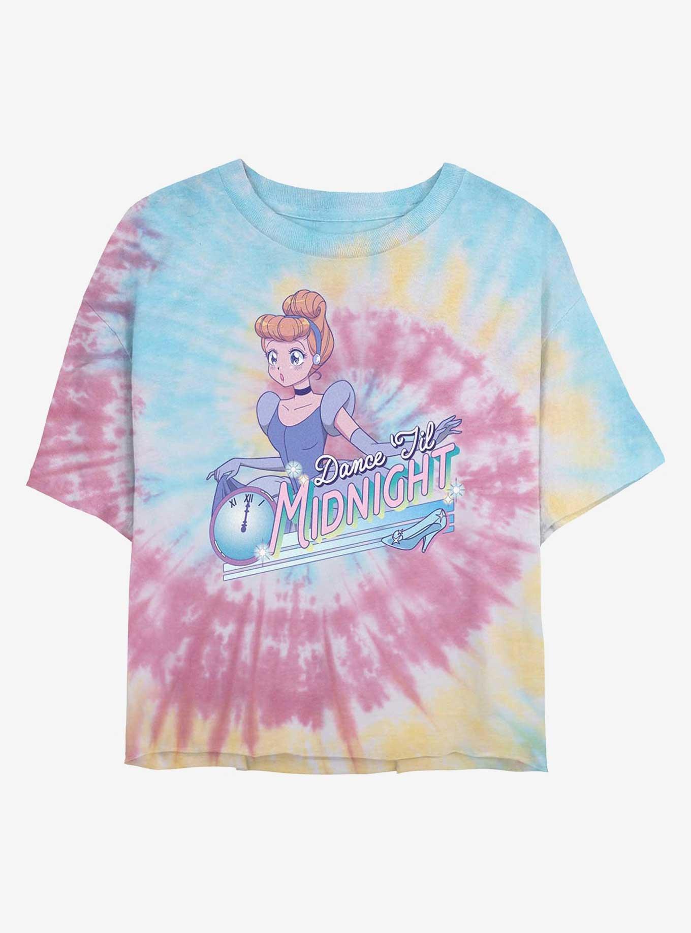 Disney Cinderella Anime Style Dance Til Midnight Girls Tie-Dye Crop T-Shirt, BLUPNKLY, hi-res