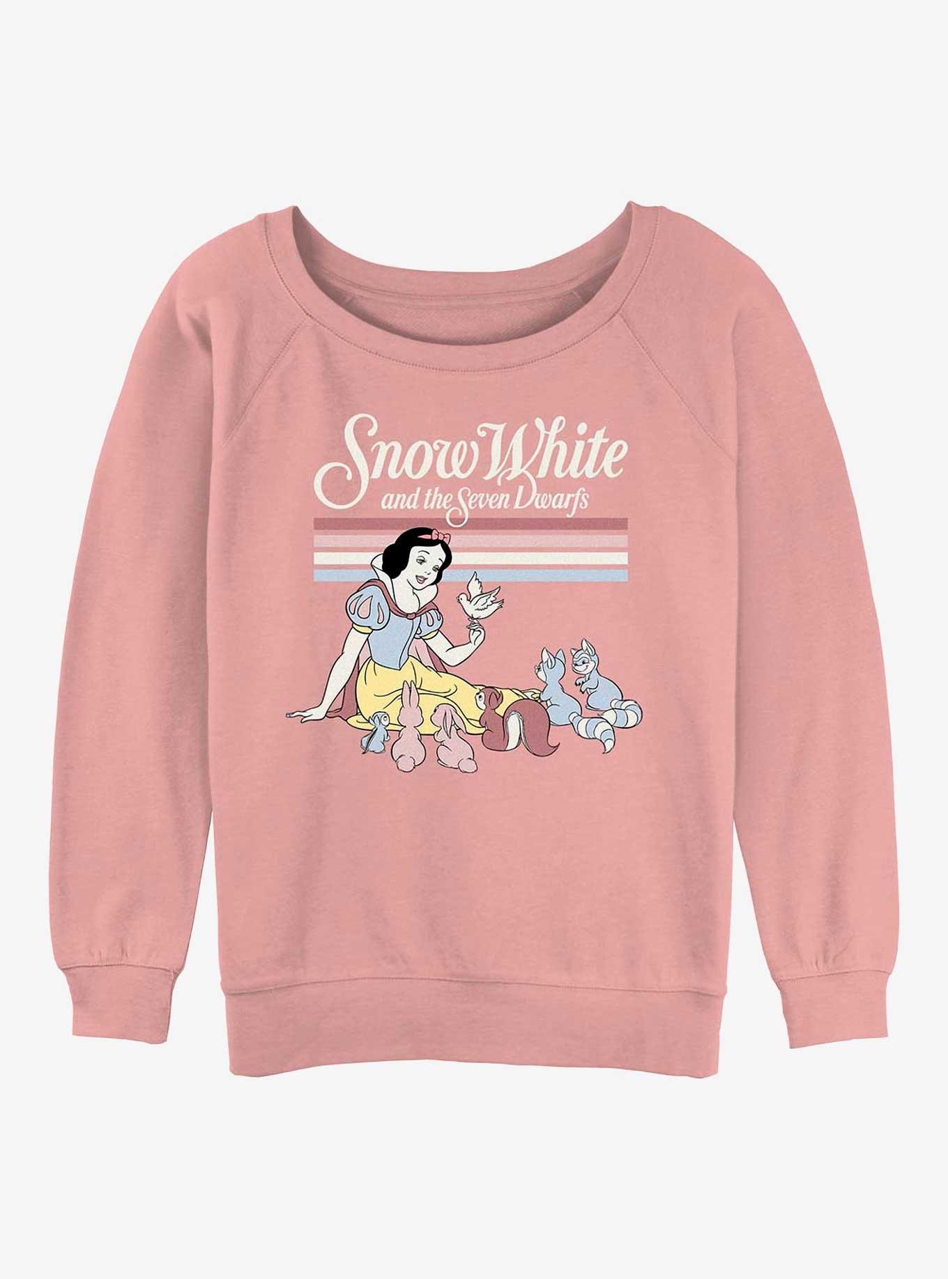Disney Snow White and the Seven Dwarfs Forest Critters Girls Slouchy Sweatshirt, DESERTPNK, hi-res