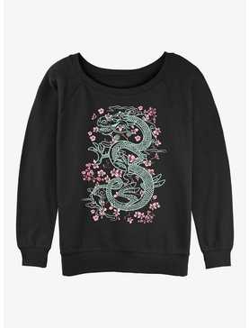 Disney Mulan Mushu Floral Girls Slouchy Sweatshirt, , hi-res