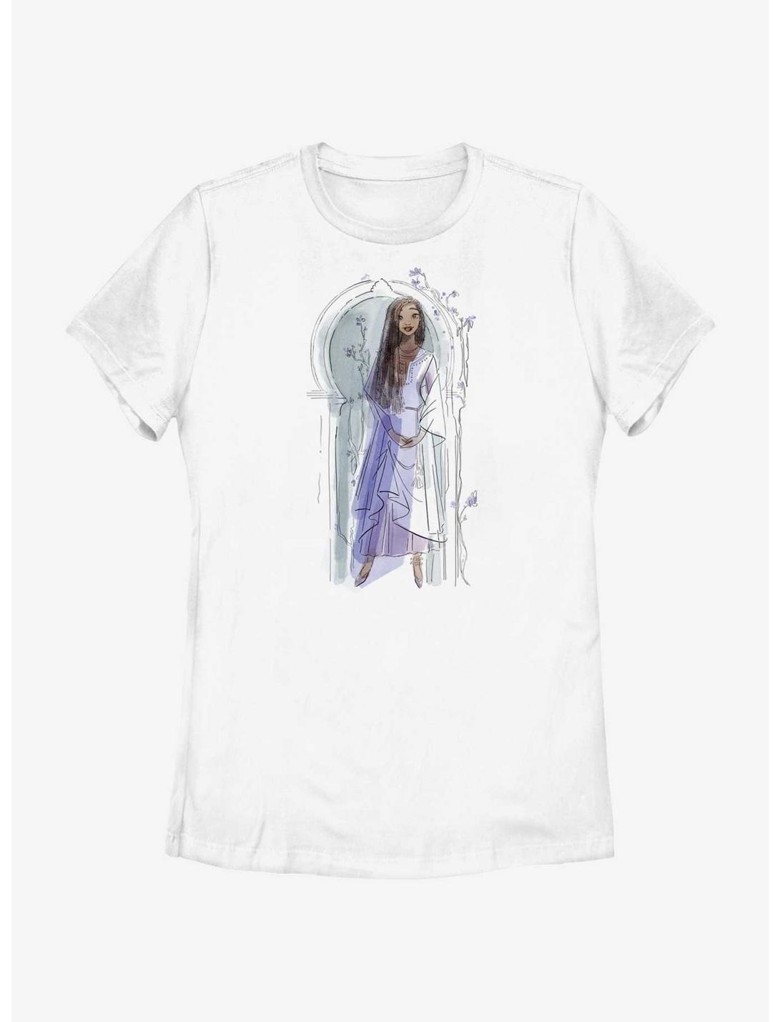 Disney Wish Watercolor Asha Womens T-Shirt, WHITE, hi-res