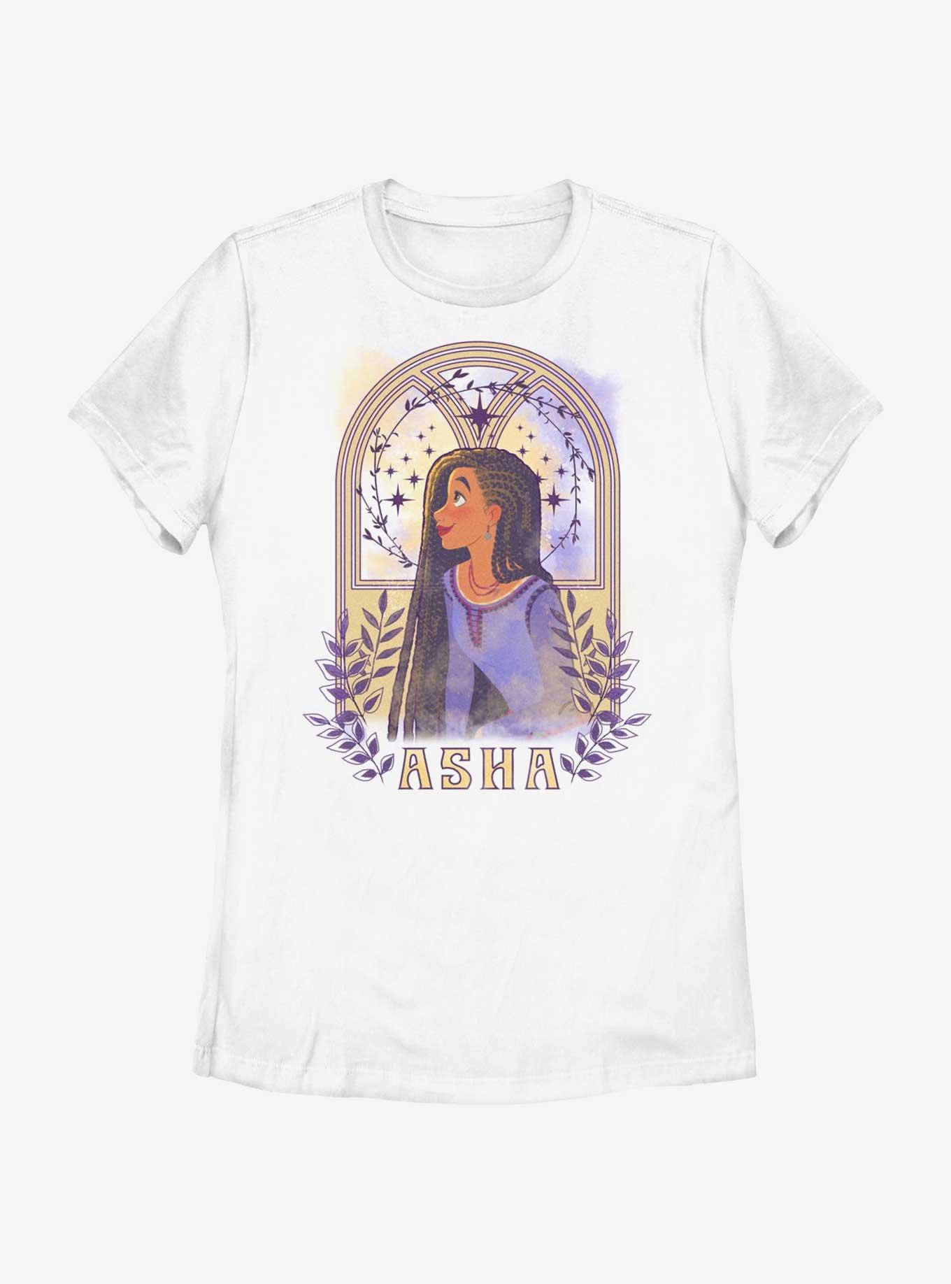 Disney Wish Asha Watercolor Nouveau Womens T-Shirt BoxLunch Web Exclusive, WHITE, hi-res