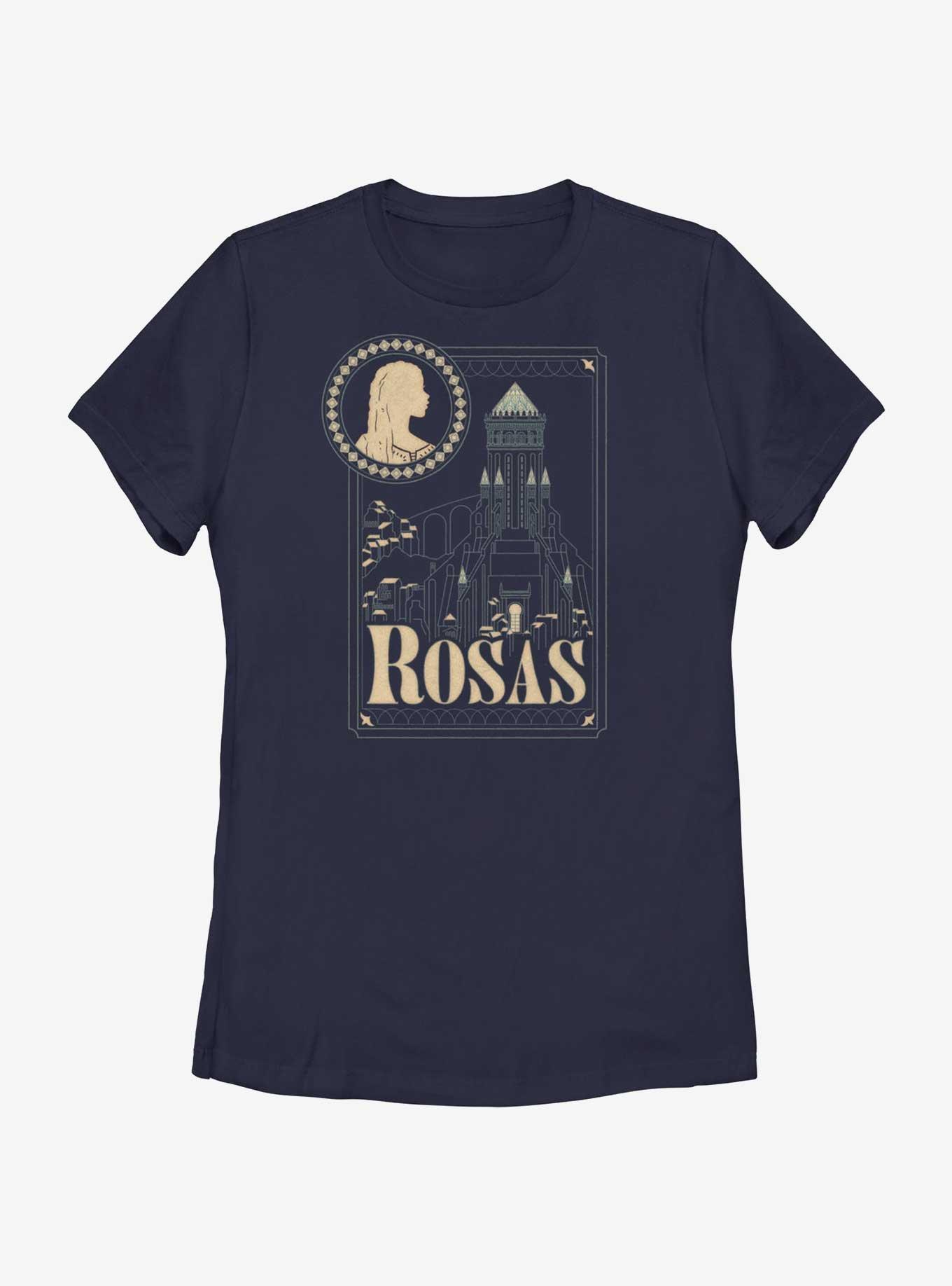 Disney Wish Rosas Card Womens T-Shirt, NAVY, hi-res