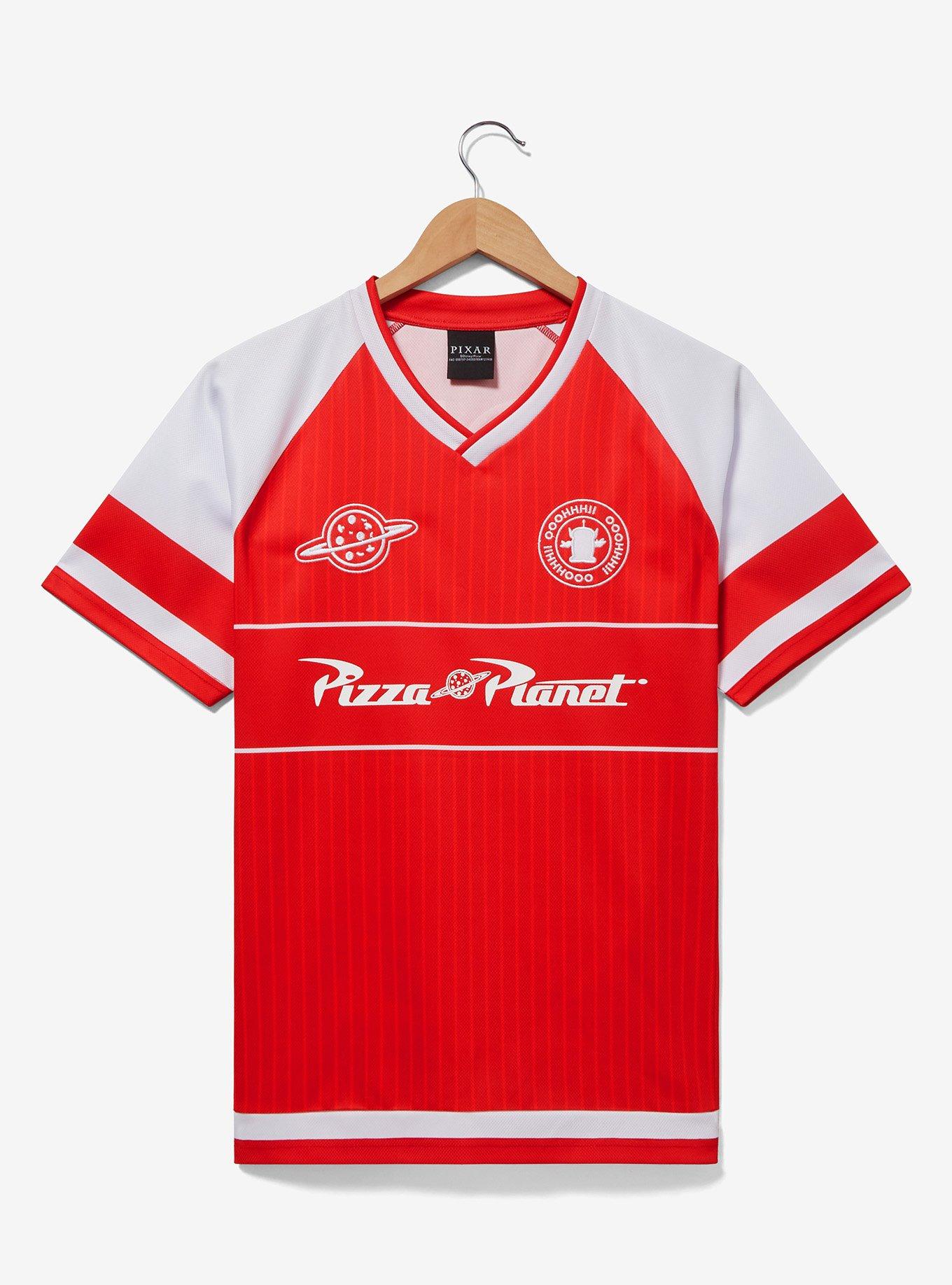 Disney Pixar Toy Story Pizza Planet Soccer Jersey — BoxLunch Exclusive, RED, hi-res