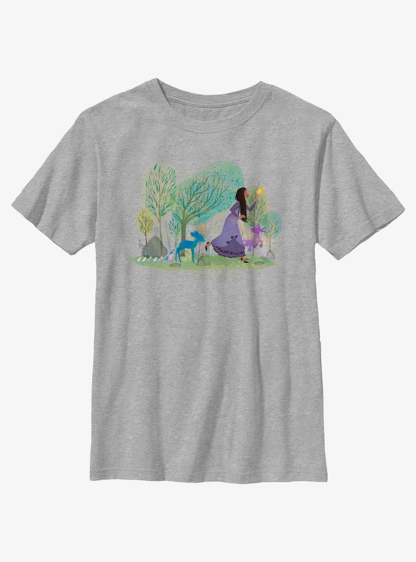 Disney Wish Play With Friends Asha Star and Valentino Youth T-Shirt, ATH HTR, hi-res