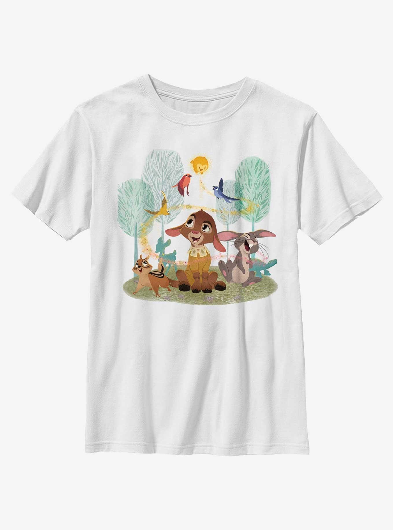 Disney Wish Star Valentino and Forest Friends Youth T-Shirt, WHITE, hi-res