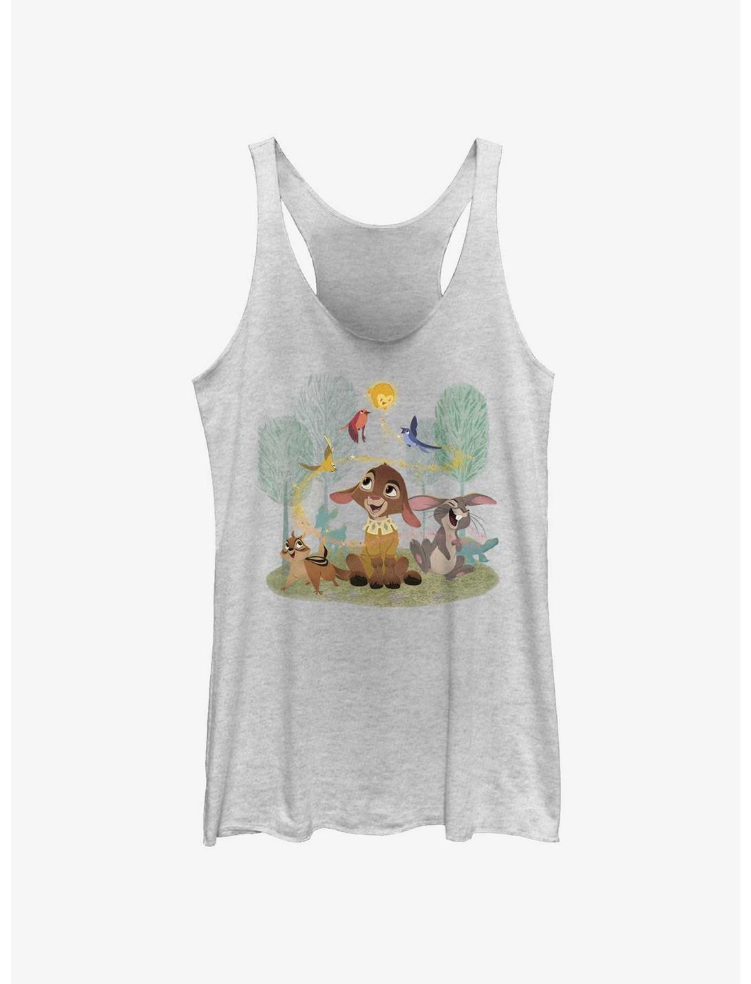 Disney Wish Star Valentino and Forest Friends Womens Tank, WHITE HTR, hi-res