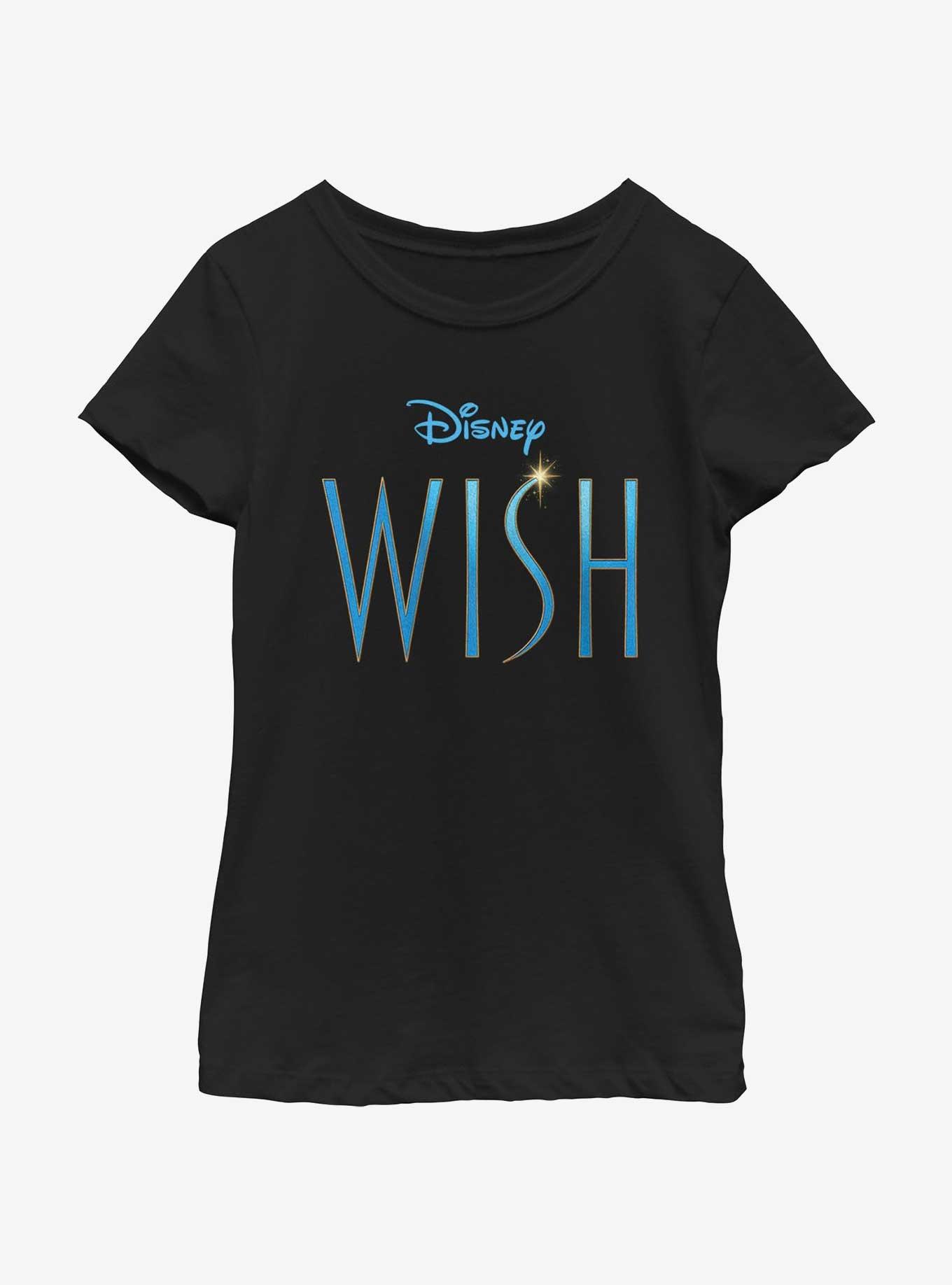 Disney Wish Movie Logo Youth Girls T-Shirt, BLACK, hi-res