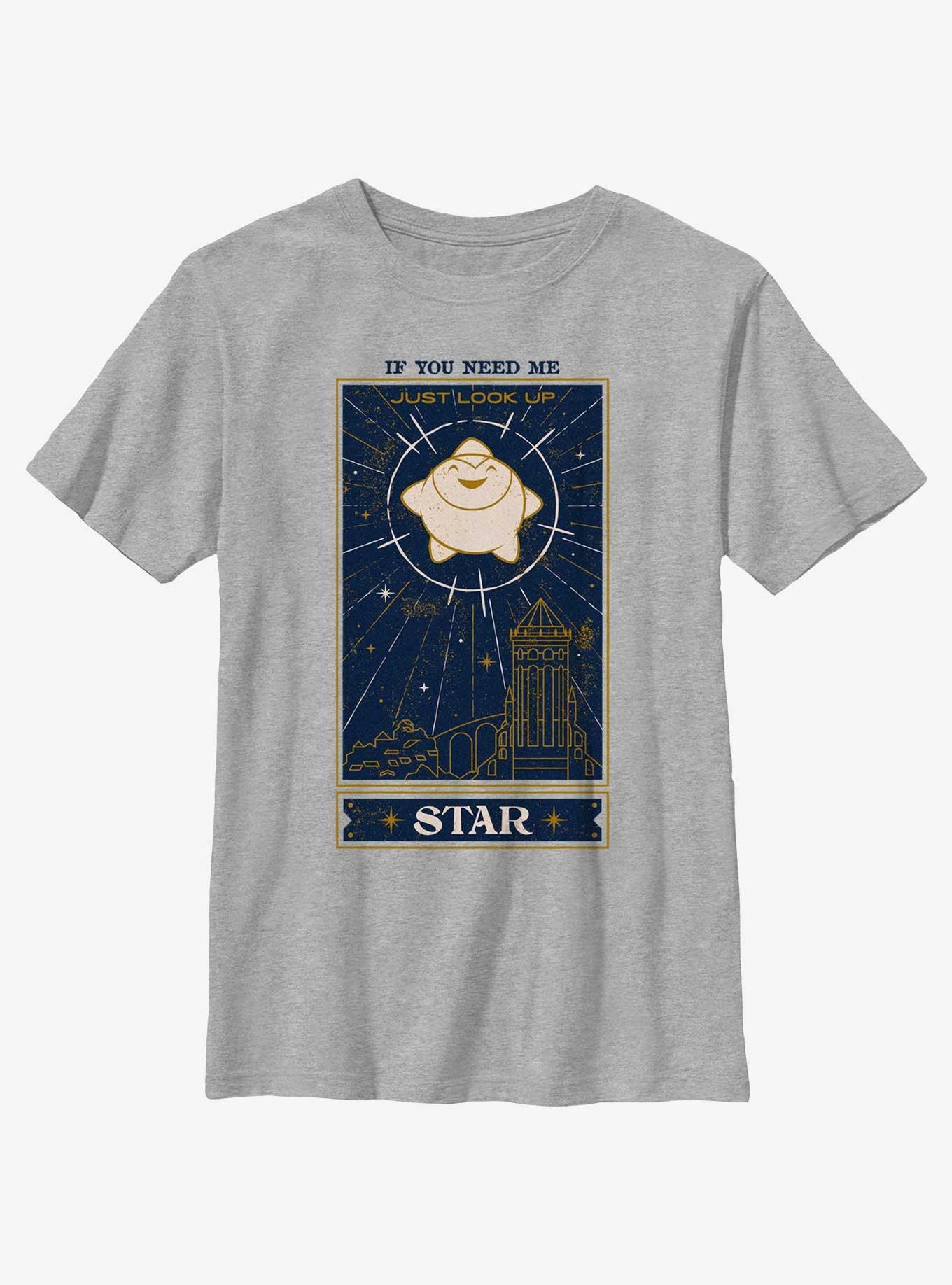 Disney Wish Just Look Up Star Card Youth T-Shirt, ATH HTR, hi-res