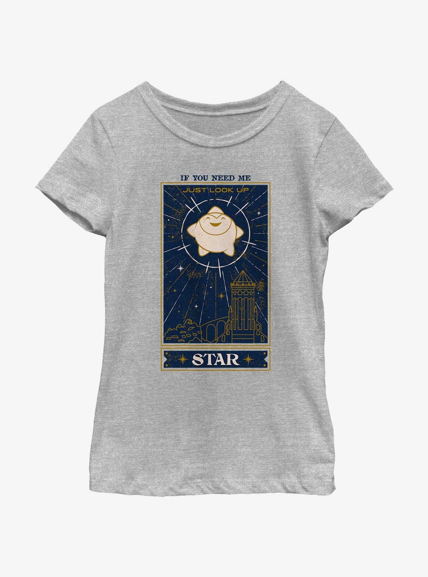 Disney Wish Just Look Up Star Card Youth Girls T-Shirt, , hi-res