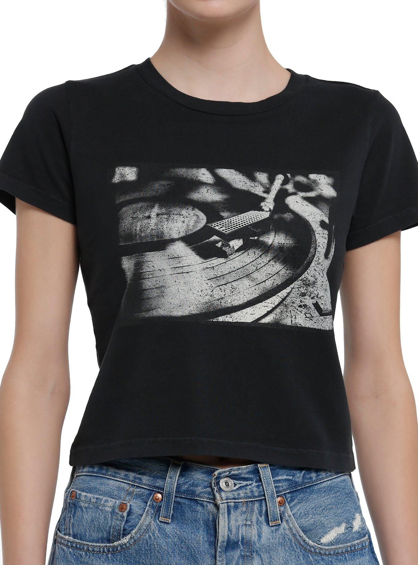 Distressed Vinyl Record Girls Boxy T-Shirt, MULTI, hi-res