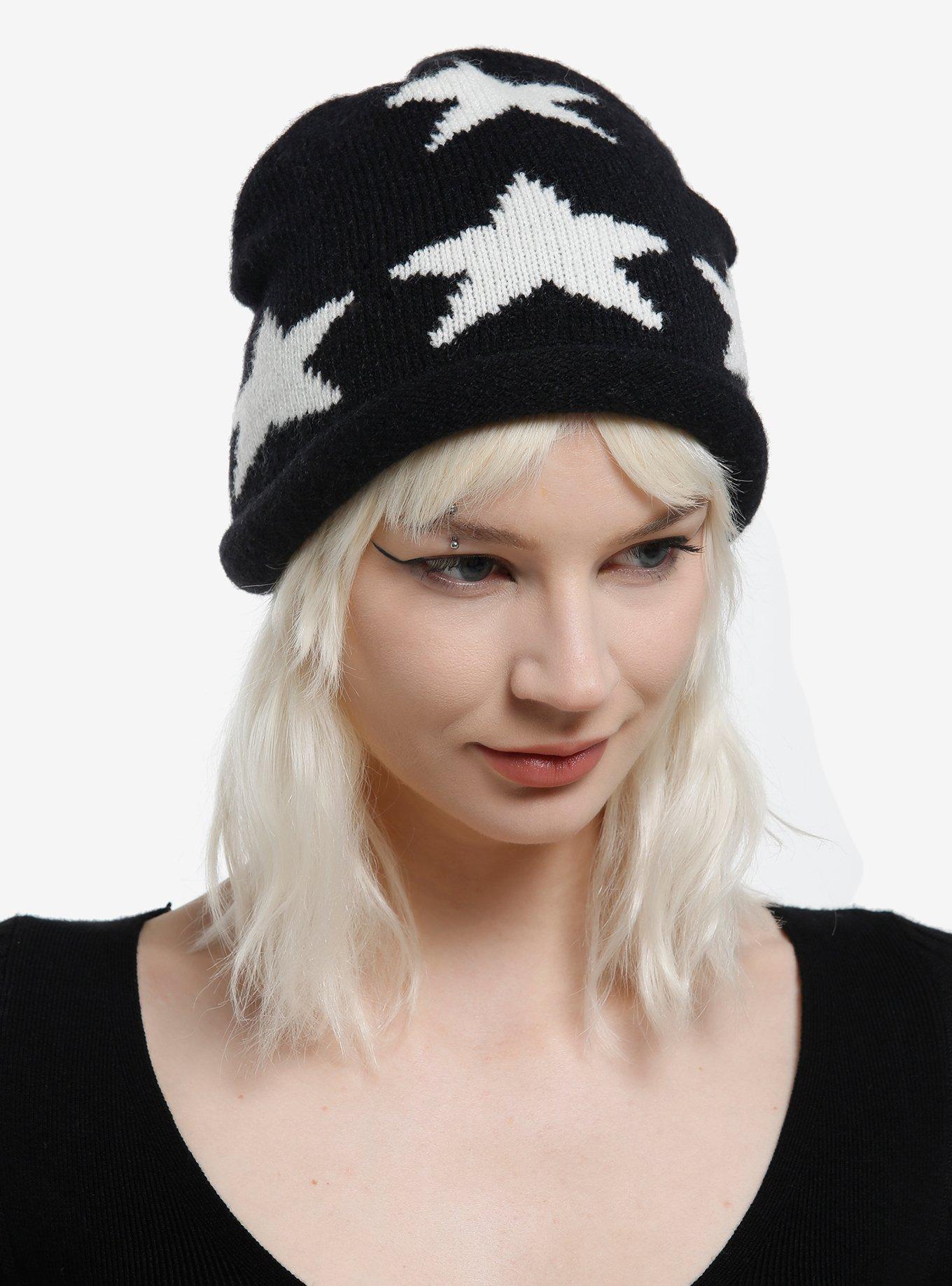 Black & White Star Beanie, , hi-res