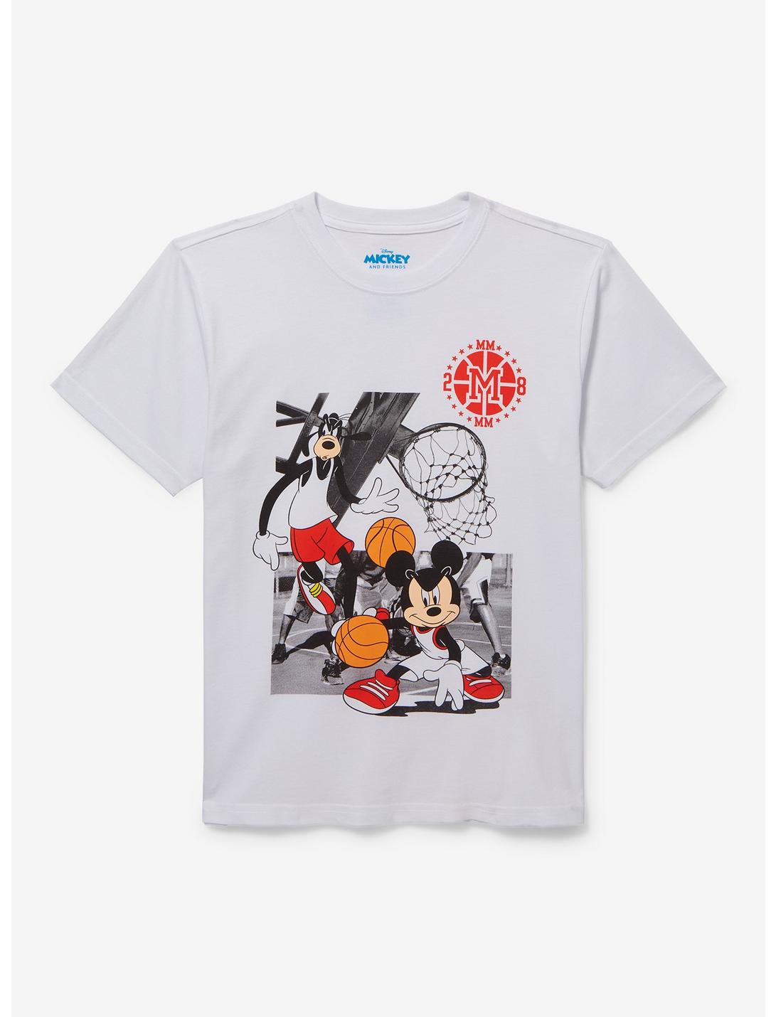Disney Mickey Mouse and Friends Goofy & Mickey Mouse Basketball Youth T-Shirt — BoxLunch Exclusive, MULTI, hi-res