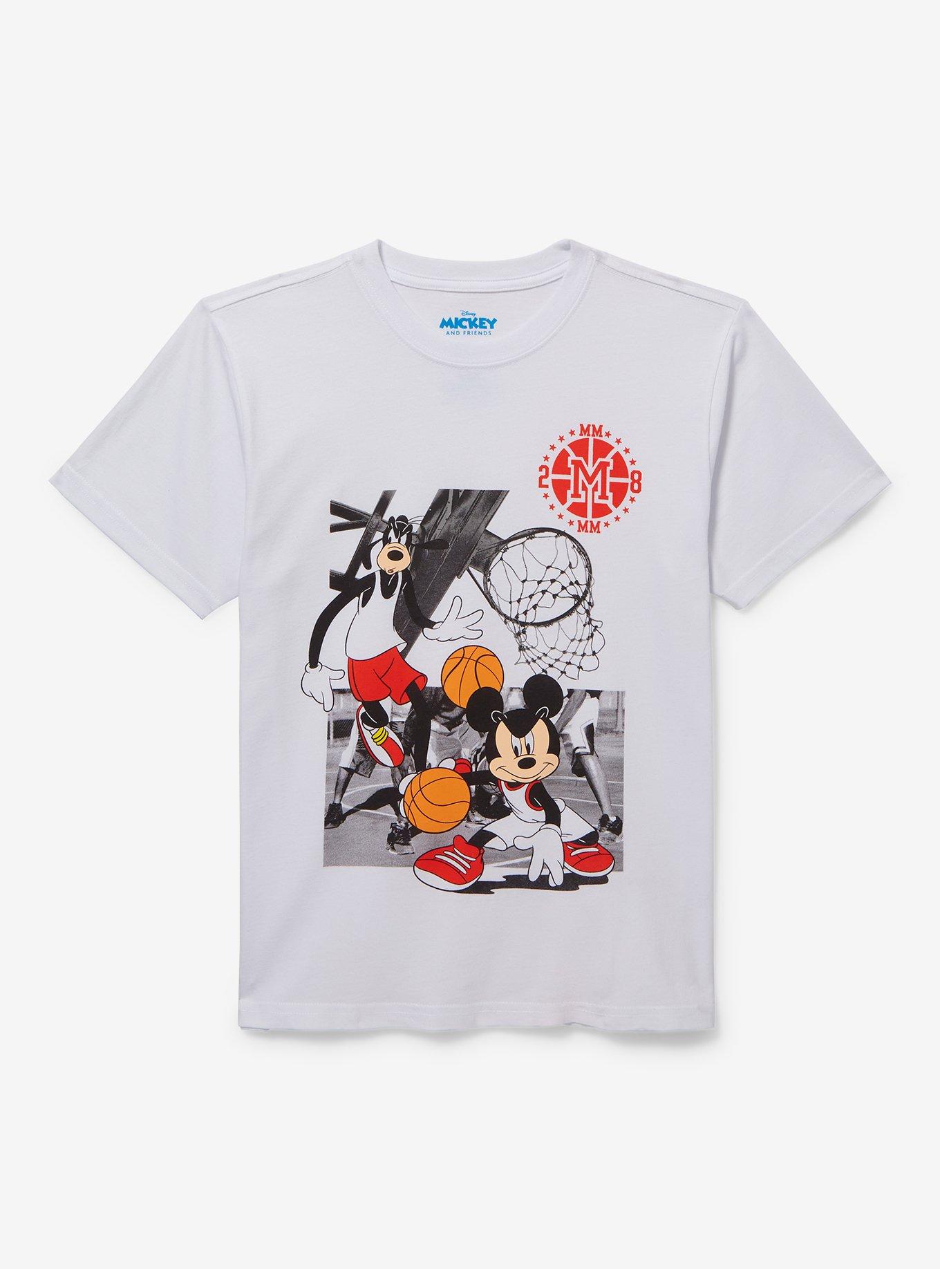 Disney Mickey Mouse and Friends Goofy & Mickey Mouse Basketball Youth T-Shirt &mdash; BoxLunch Exclusive, MULTI, hi-res