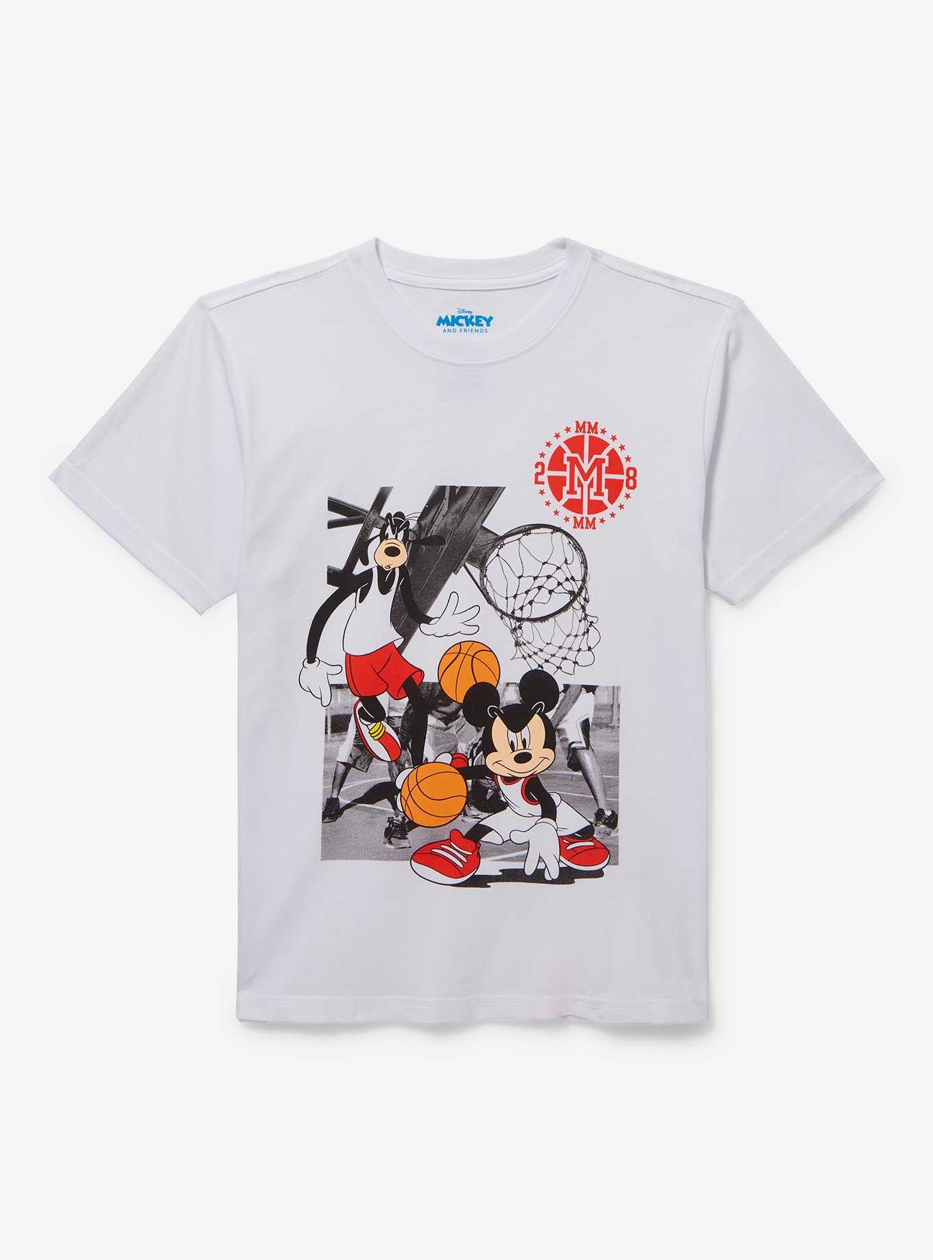 Disney Mickey Mouse and Friends Goofy & Mickey Mouse Basketball Youth T-Shirt — BoxLunch Exclusive, , hi-res