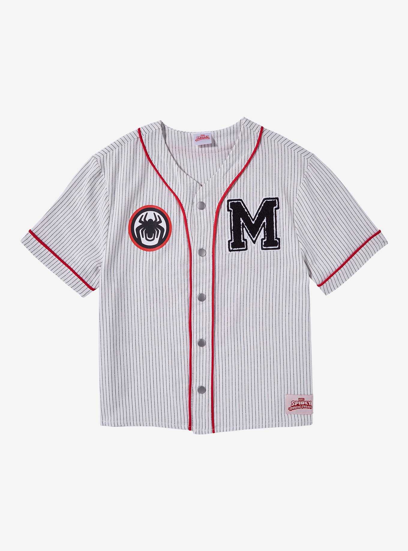 Marvel Spider-Man Miles Morales Toddler Pinstripe Baseball Jersey - BoxLunch Exclusive, , hi-res