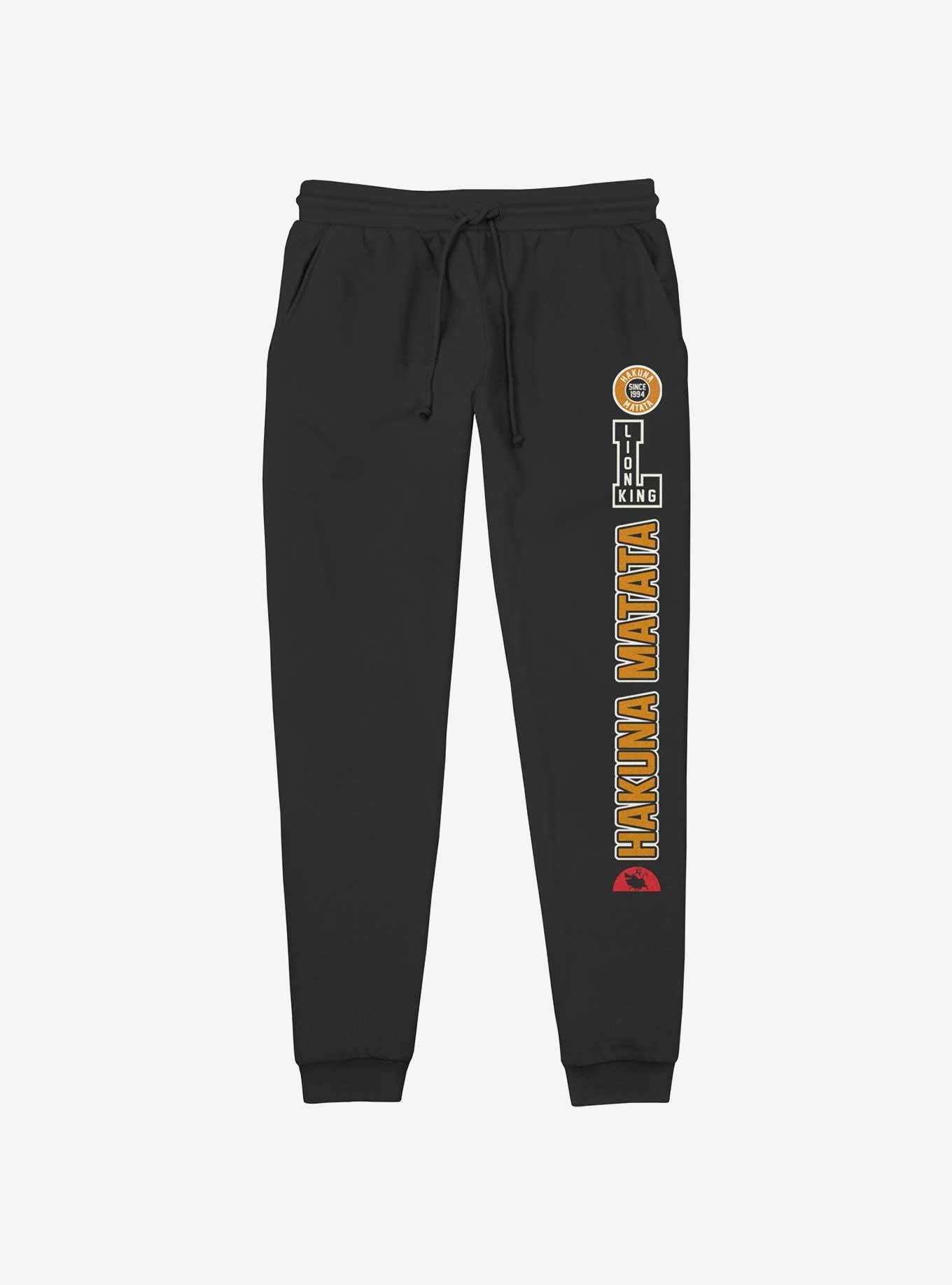 Disney The Lion King Hakuna Matata Collegiate Font Jogger Sweatpants, BLACK, hi-res