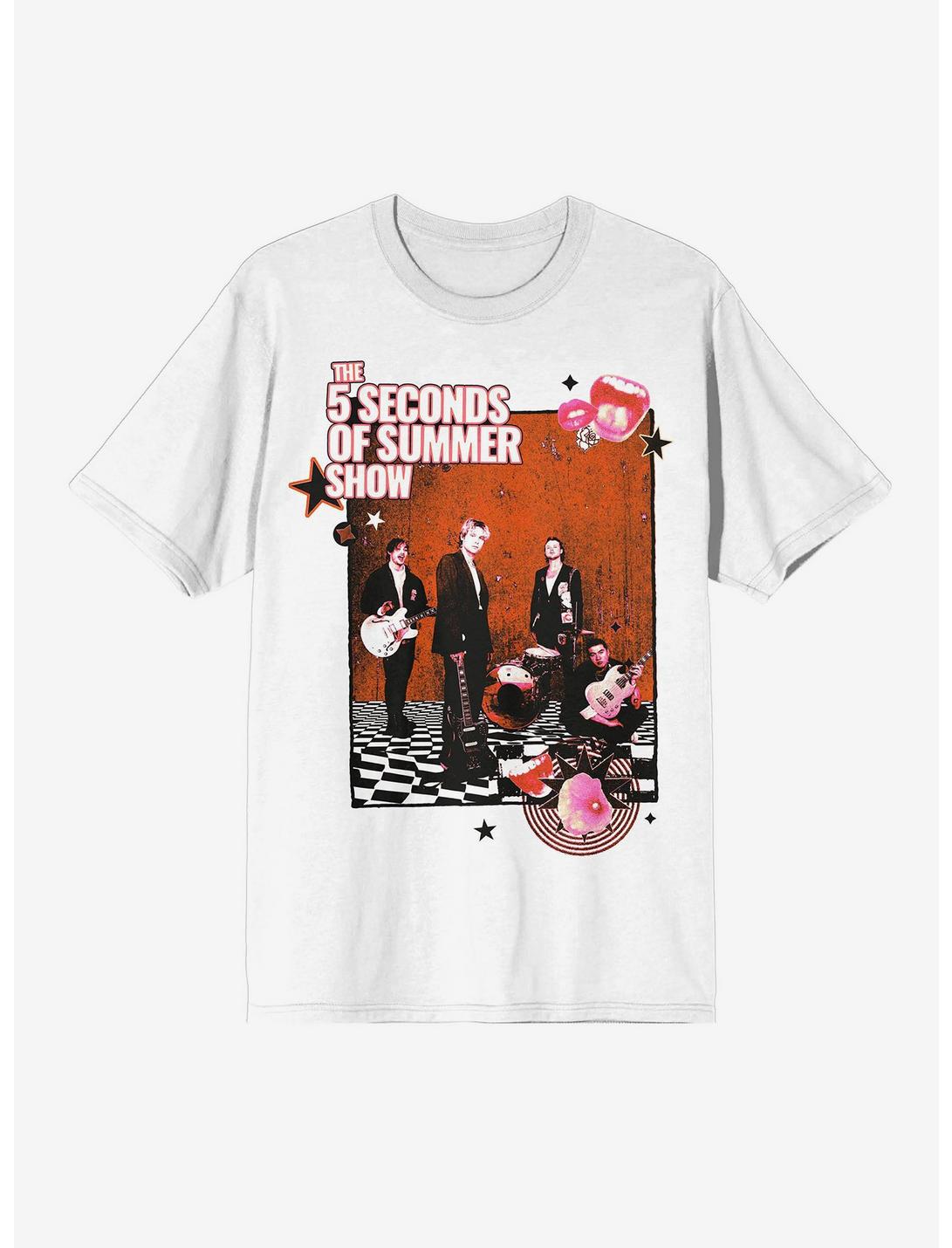 5 Seconds Of Summer 2023 Tour Boyfriend Fit Girls T-Shirt, BRIGHT WHITE, hi-res