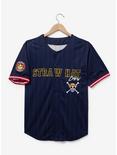 One Piece Monkey D. Luffy Straw Hat Crew Baseball Jersey — BoxLunch Exclusive, NAVY, hi-res