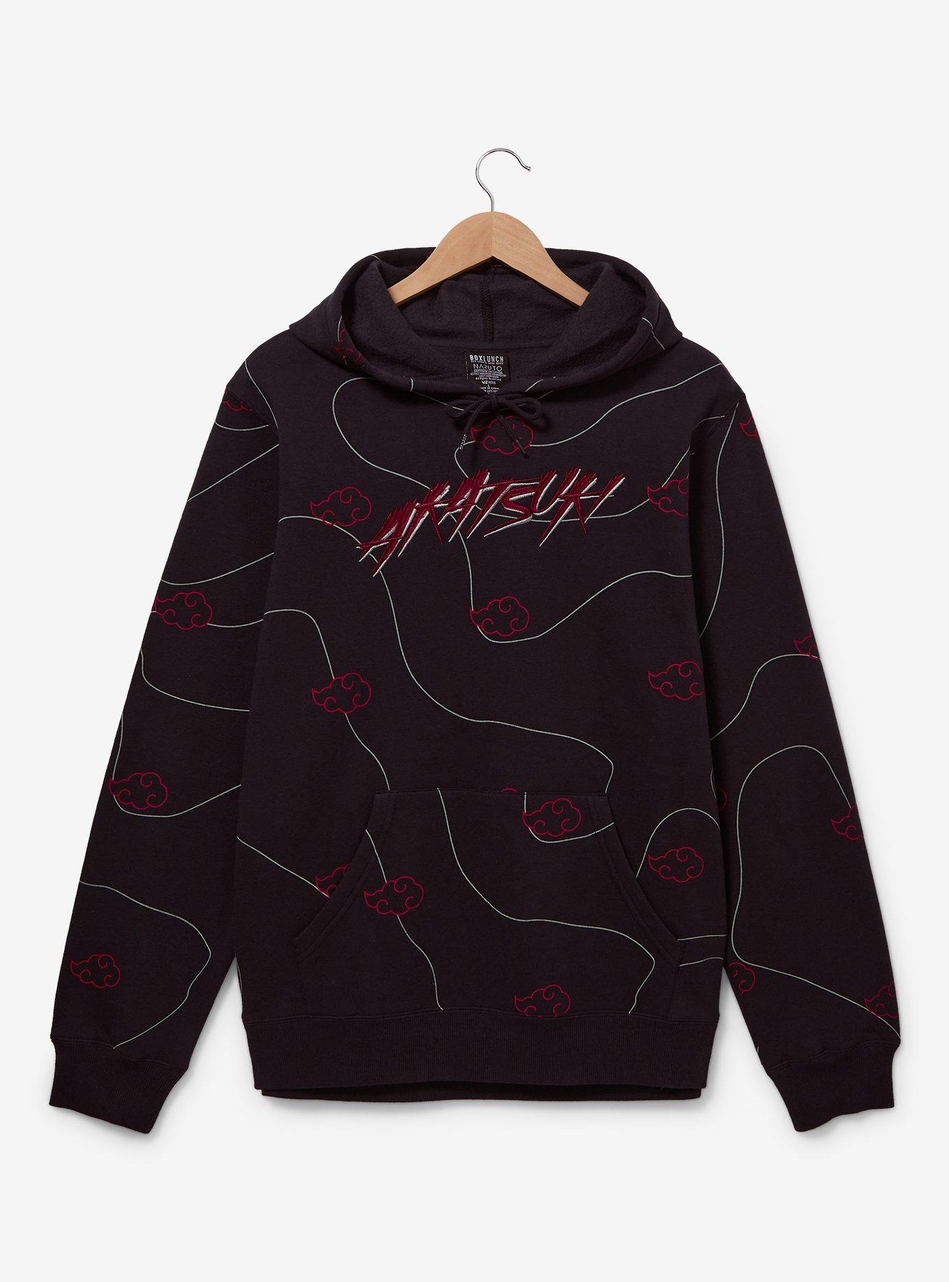 Naruto Shippuden Akatsuki Clouds Patterned Hooded Sweatshirt - BoxLunch Exclusive