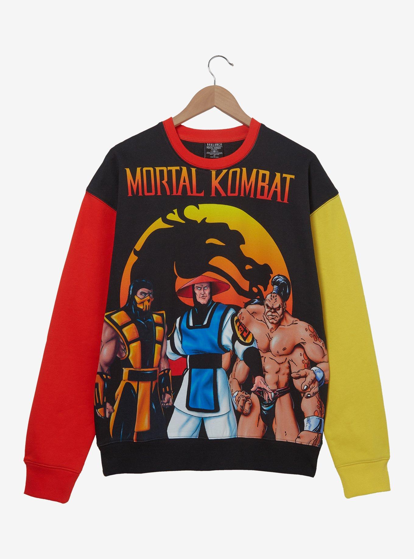 Mortal Kombat Group Portrait Color Blocked Crewneck - BoxLunch Exclusive, MULTI, hi-res