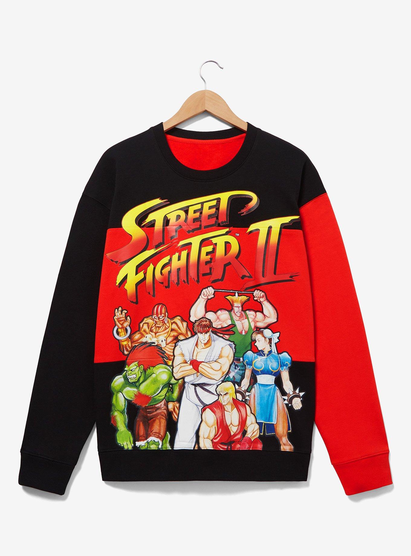 Streetfighter II Group Portrait Color Block Crewneck - BoxLunch Exclusive, MULTI, hi-res