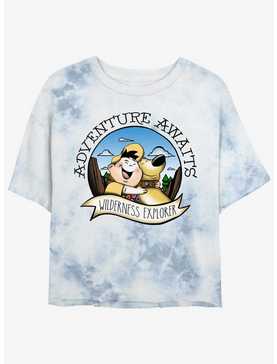 Disney Pixar Up Russell and Dug Wilderness Explorer Girls Tie-Dye Crop T-Shirt, , hi-res