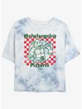 Teenage Mutant Ninja Turtles Mikey's Pizza Girls Tie-Dye Crop T-Shirt, WHITEBLUE, hi-res