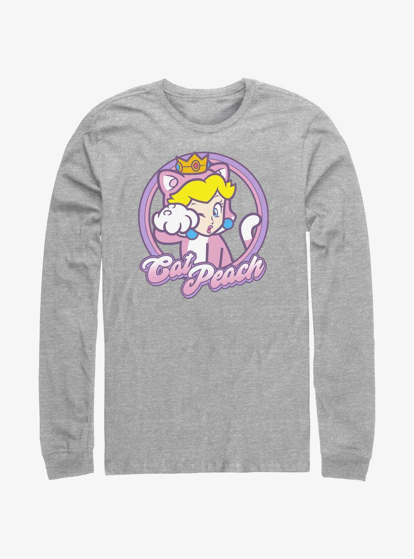 Mario Cat Princess Peach Long-Sleeve T-Shirt, , hi-res
