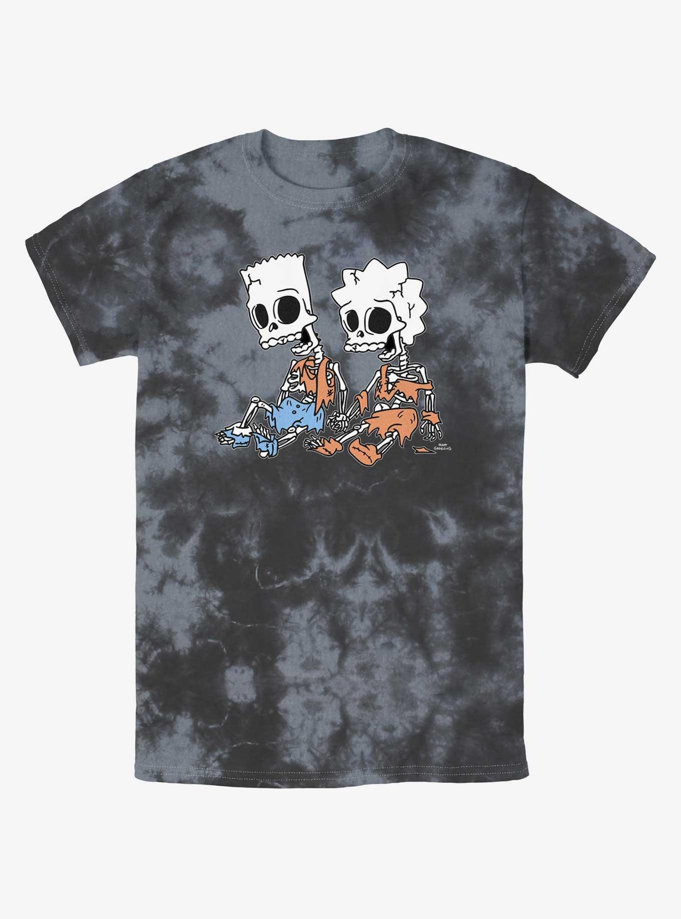 The Simpsons Skeleton Bart And Lisa Tie-Dye T-Shirt, , hi-res