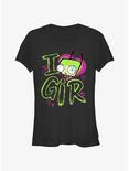 Invader ZIM Love GIR Girls T-Shirt, BLACK, hi-res