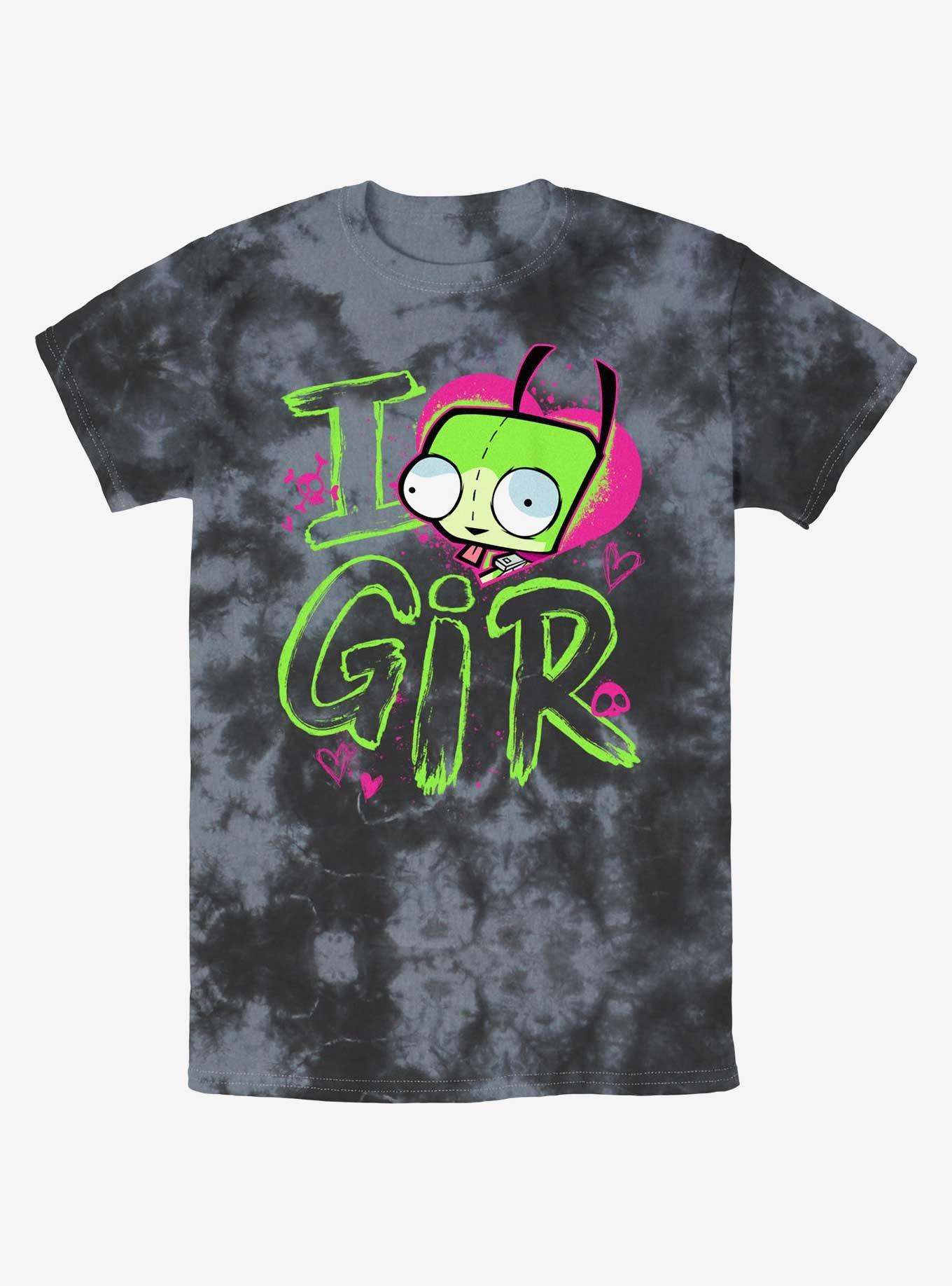 Invader ZIM Love GIR Tie-Dye T-Shirt, BLKCHAR, hi-res