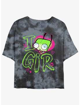 Invader ZIM Love GIR Girls Tie-Dye Crop T-Shirt, , hi-res
